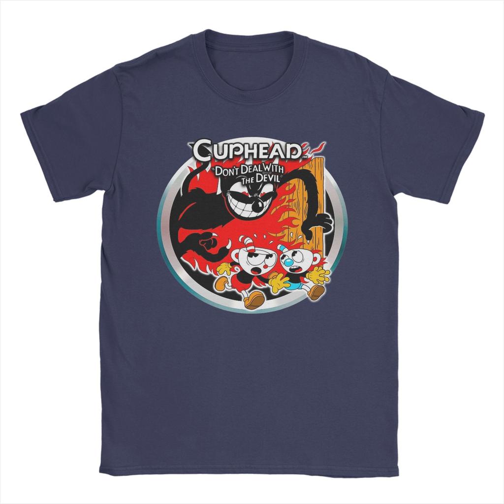 Cuphead Mugman Dynamic Duo 100 Cotton TShirt For Mens Summer Y2K Comfortable Harajuku Tees Oversize Custom Logo Clothing