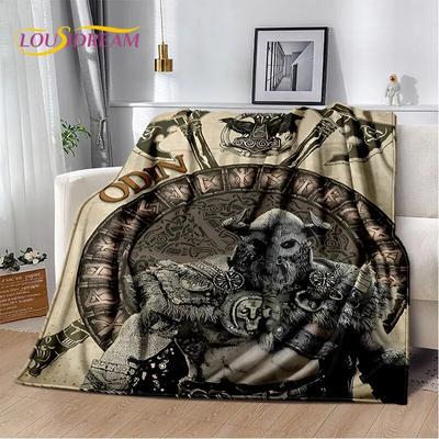 Manta de felpa con diseño de Odin, vikingo, mitología nórdica, vikingos, manta de franela para sala de estar, dormitorio, cama, sofá, oficina