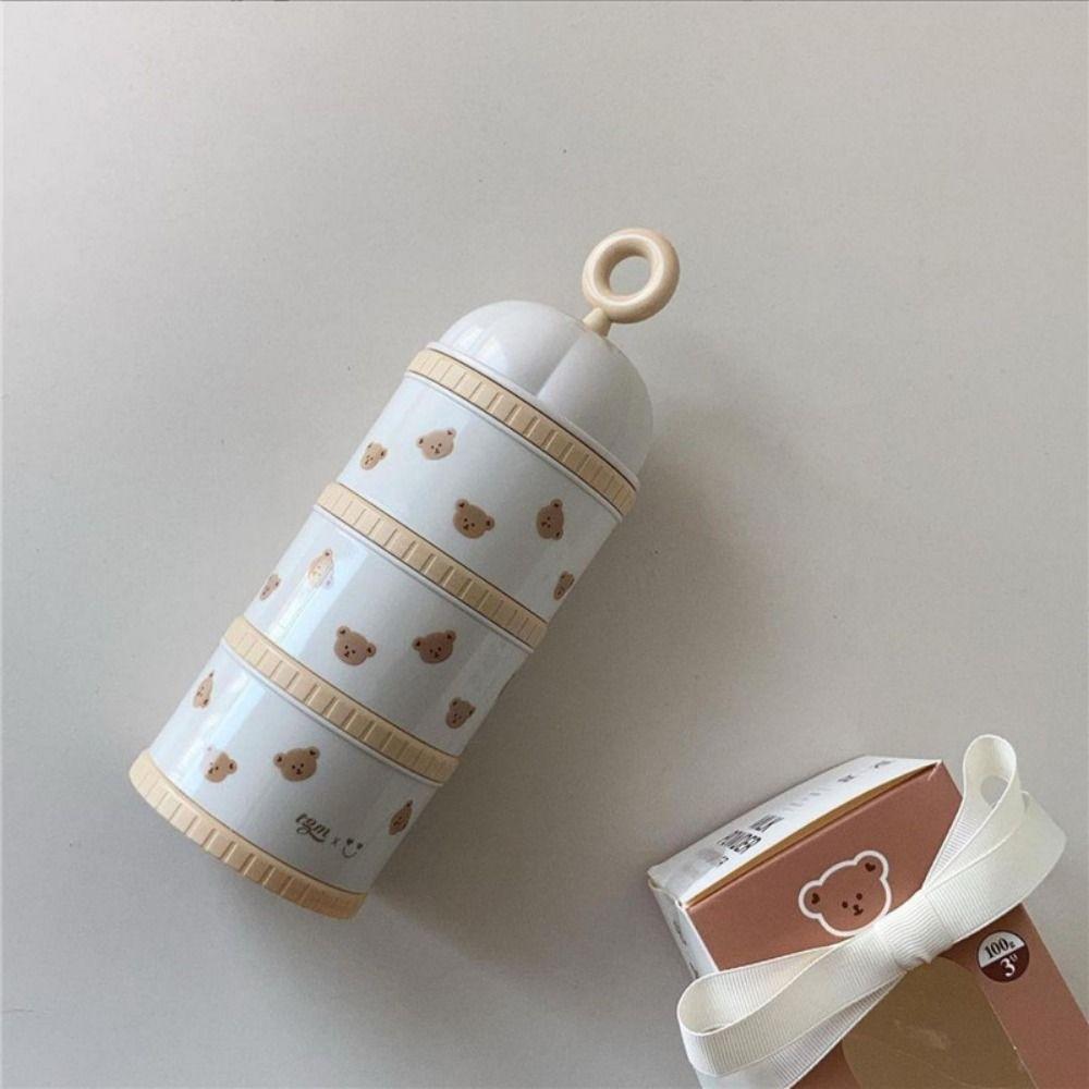Orso dei Cartoni Animati Contenitore Merenda Bambini Tulipano Dispenser Portatile Formula Scatola Latte in Polvere per Bebè Frutta