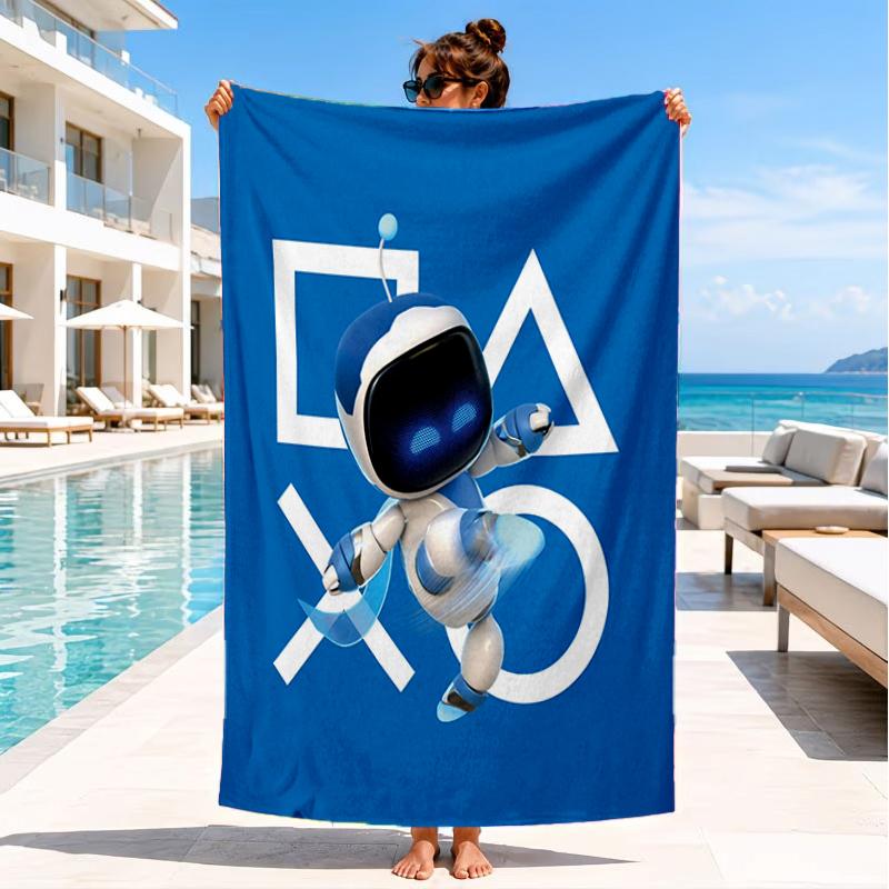Underwater Adventure Robot Beach Towel, Super Soft Microfiber, Perfect Gift for Her/Him, Birthday, for Pool, Beach, Travel, Decor Beach Party