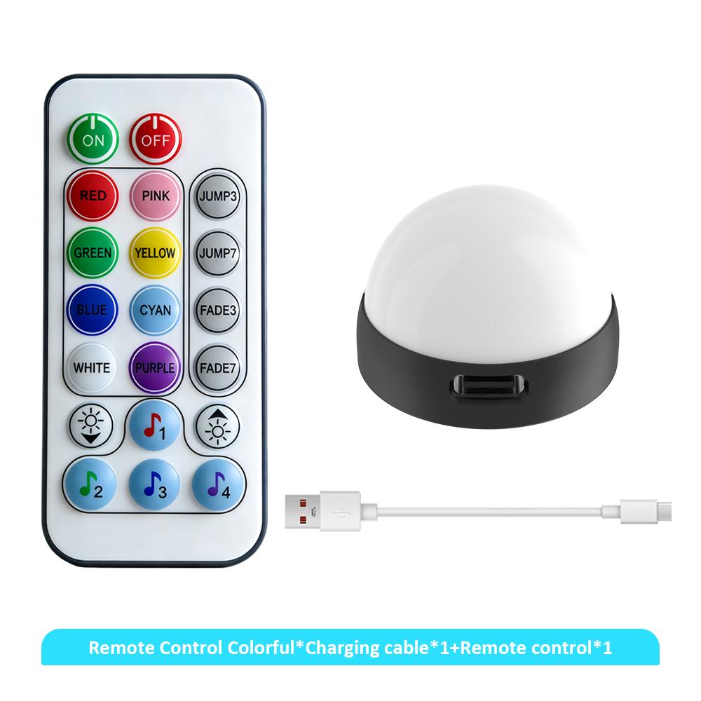 LED remote control atmosphere lights, car seven-color decorative lights, interior atmosphere lights, wireless ambient lights 1Light 1Remote