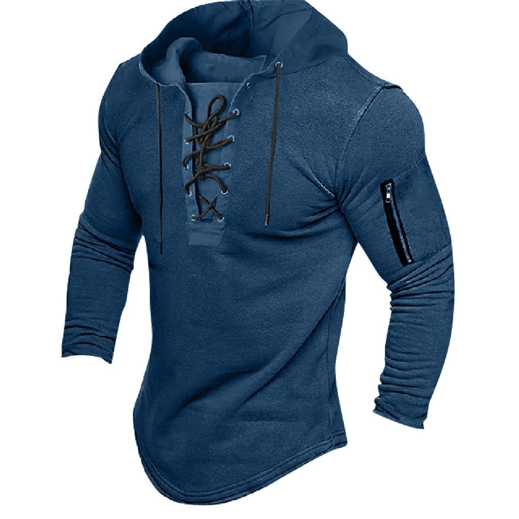 Vintage mikina s kapucí, jednobarevná, kapsa na zip, sportovní mikina