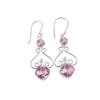 Morganite Gemstone Silver Earrings 1.60", 925 Sterling Silver Customize Dangle Jewelry For Women EE-18-11