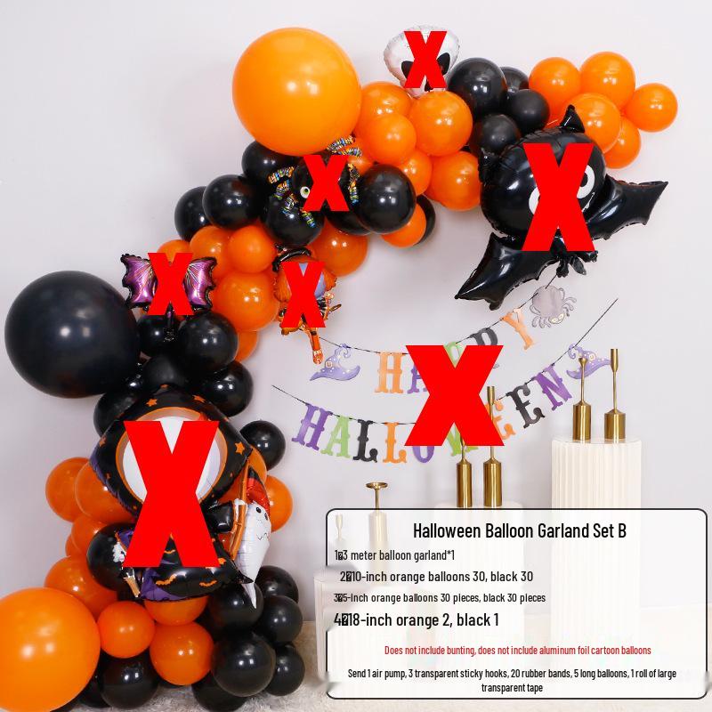 Orange & Black Halloween Party Balloons for Classroom & Bar Décor