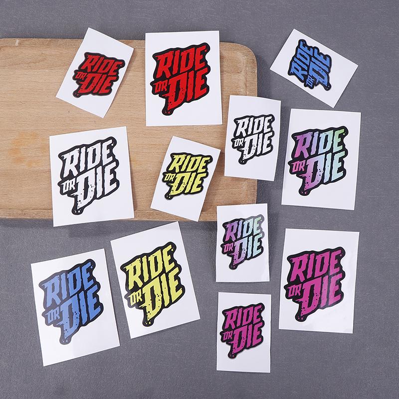 2Pcs Ride Or Die Bike Frame Stickers Bicycle Top Tube Waterproof Vinyl Decals For Mtb Bicycle Decorative Motorcycle Accessories
