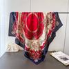Luxury Chain Satin Imitation Silk Printing Large Square Scarf Silk Scarf Shawl Headscarf Neck Protection Scarf