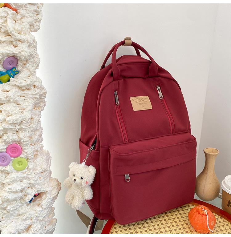 Schultasche weiblich College-Student einfach einfarbig High Junior High School Schüler Rucksack mit großer Kapazität neuer Computerrucksack