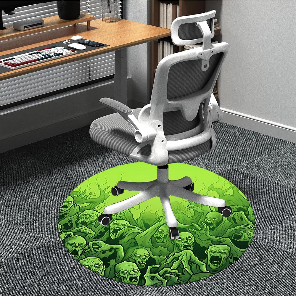 1PCZombie Swarm Office Round Area Rug, Mat Suitable For Office, Under Office Chairs Bedroom Living Room Home Decor, Room Deco