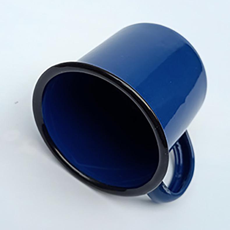 Nostalgický smaltovaný hrnek: Silný železný okraj, barevný hrnek na kávu a čaj do kanceláře