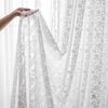 1 Panel,Rod Pocket White Flower Lace Tulle Curtain for Window Sliding Door Kitchen Light Translucent Living Room Sheer Romantic Home Decoration