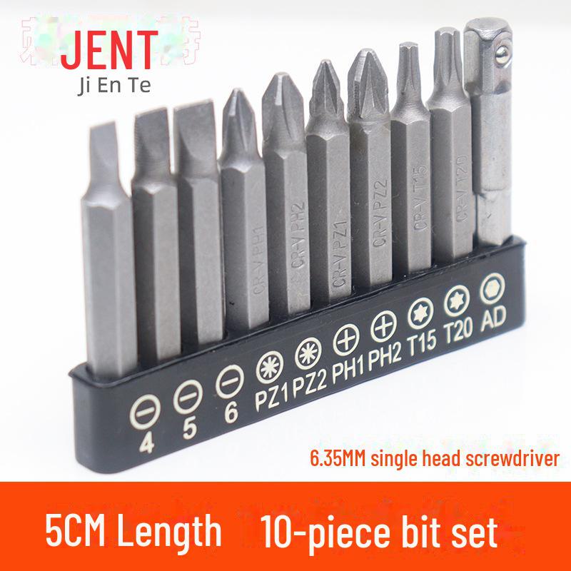 

10-компонентна 1/4 інтерфейсна викрутка та набір електричних дрилів 10 batch heads (5CM)