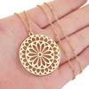 Kinitial New Mandala Flower Pendant Choker Necklaces For Women Floral Charm Necklaces & Pendants Collar Collier Femme Jewelry