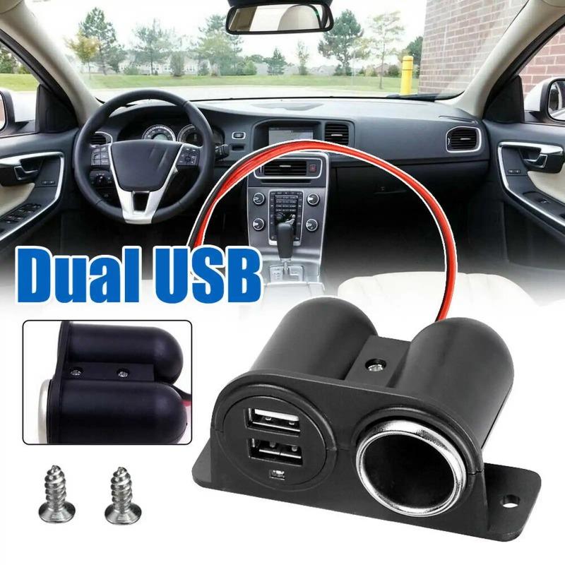 Priza dublă USB pentru brichetă auto 12v încărcător USB Adaptor priză piesă de schimb interior Accesorii auto