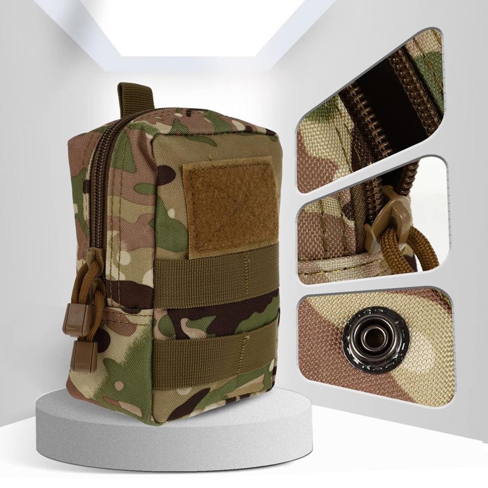 Tactical MOLLE Pouch Utility EDC Belt Waist Bag Military Vest Backpack Attachment Gear Heavy Duty Nylon Medical Gadget Organizer 1-Pack