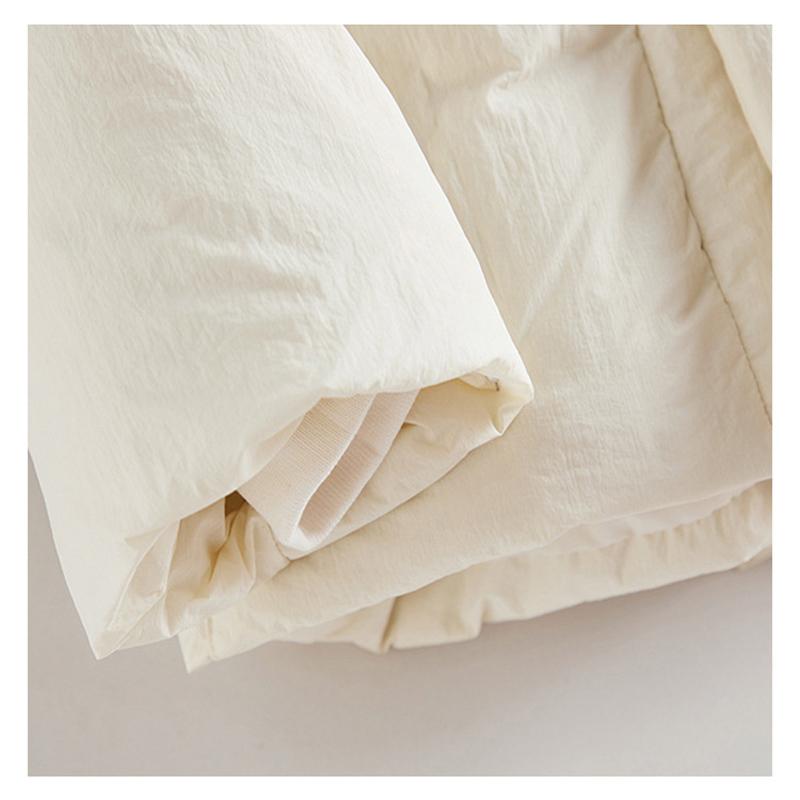 Herbst Winter Damen Weiße Entendaunenjacke Lässig Locker Gürtel V-Ausschnitt Kragen Oberbekleidung Koreanischer Stil Mantel