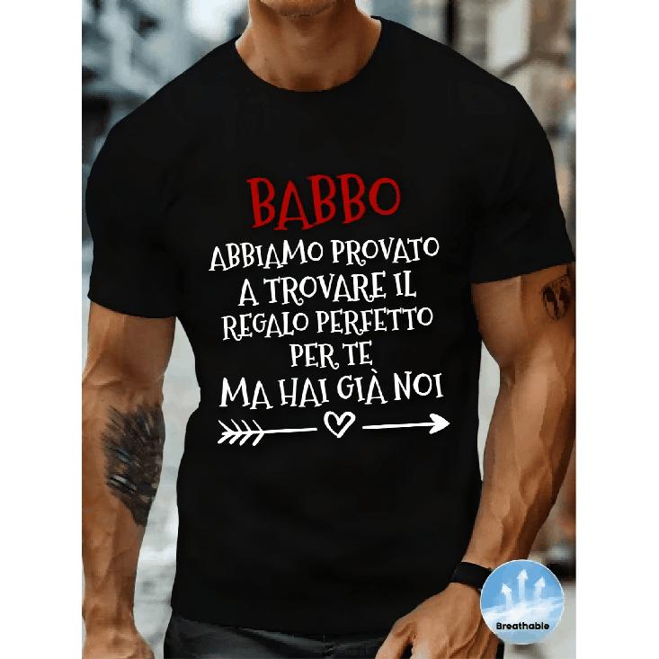 Funny T-Shirt For Italian Dad From Son - Bilingual Humorous Print (English/Italian) - Dad & Papa Design Gift For Father'S Day, BlackShort Sleeve