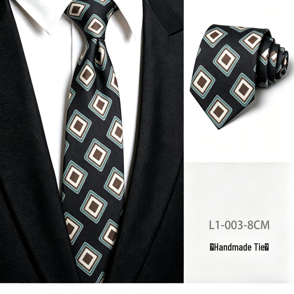 Retro 8cm Unisex Patterned Tie - Casual & Formal Professional Men's Accessory