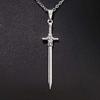 Gothic Sword Pendant, Cross Chain, Dark Style Necklace, Stainless Steel Chain for Men and Women