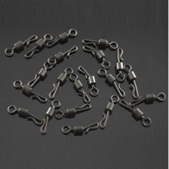 25Pcs 8# Durable Portable Q-shaped Quick Change Swivels Tackles for Carp Fishing