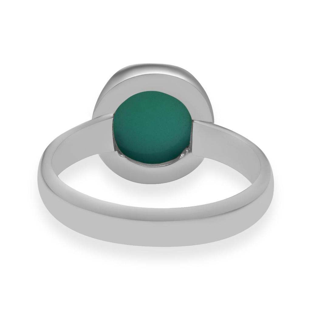 10 x 10 mm grüner Onyx-Edelstein-Ring aus 925er Sterlingsilber mit Krappenfassung für Frauen und Mädchen