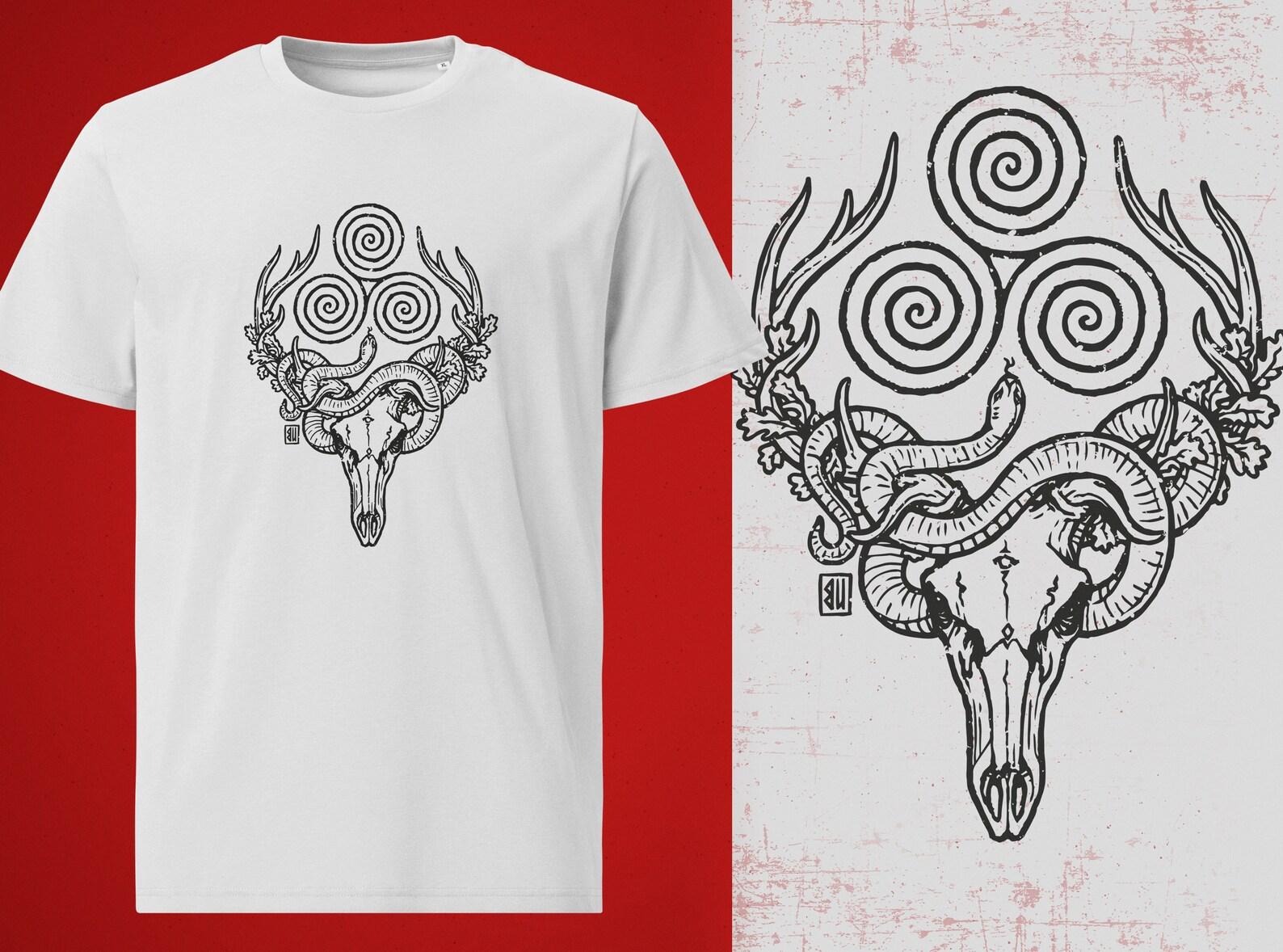The Antlered Crown T-Shirt (white print) 4XL