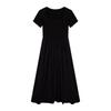 French Hepburn style dress women's 2026 summer temperament thin skirt high-end waist black a-word long dress