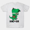 Men Black Print T-shirt Dino Sir No-Cut Transfer Paper Print Cotton Tshirt