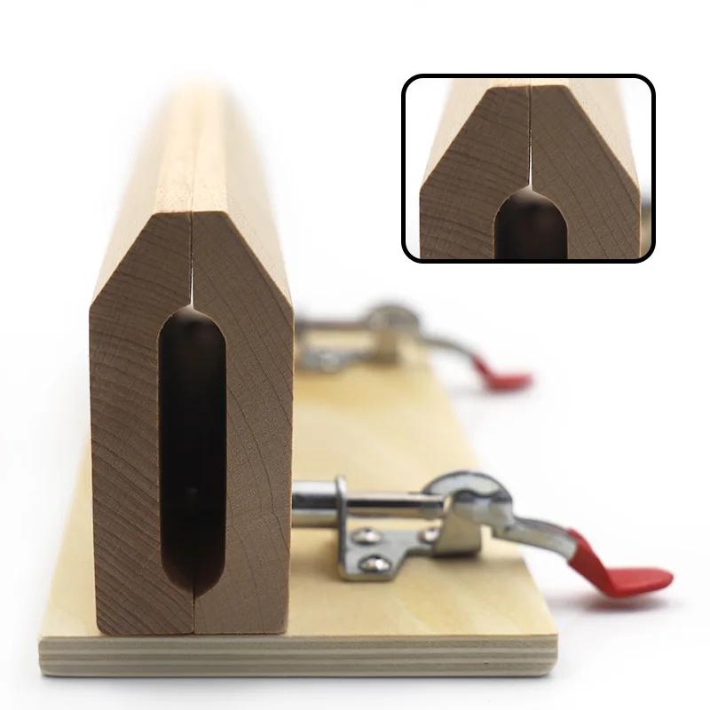 Leather Stitching Clamp - DIY Wooden Sewing Horse with Adjustable Jaws, Desktop Tool for Leathercraft, Bookbinding & Repair