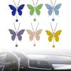 Diamond Butterfly Car Pendants Luck Hanging Ornaments Car Interior Glass Decorations Car Styling Home Decors