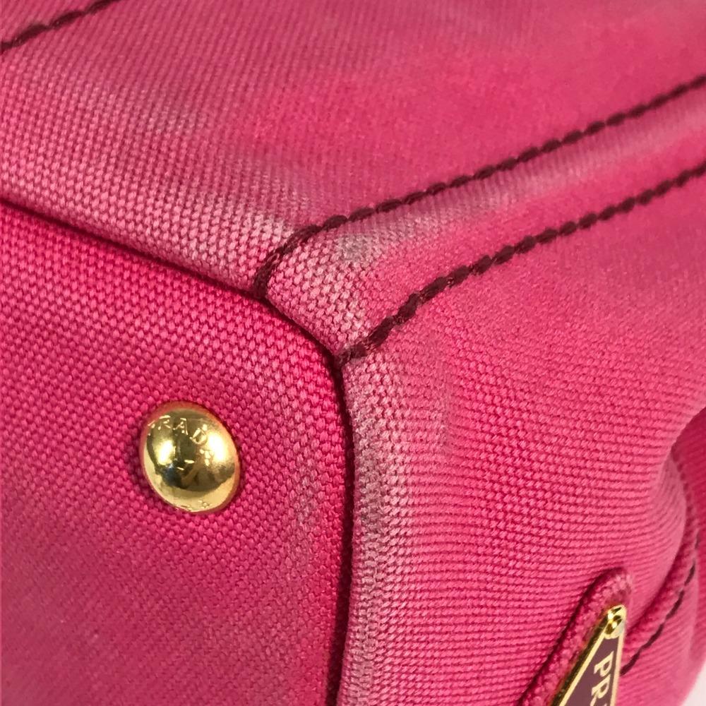 PRADA Canapa Tote Bag 2WAY Bag Shoulder Bag Crossbody Hand Bag Canvas pink