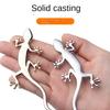3D Metal Gecko Shape Lizard Logo Chrome Car Badge Emblems Sticker Decal Self-adhesive Car SUV Decoration Accessories Silver/Gold