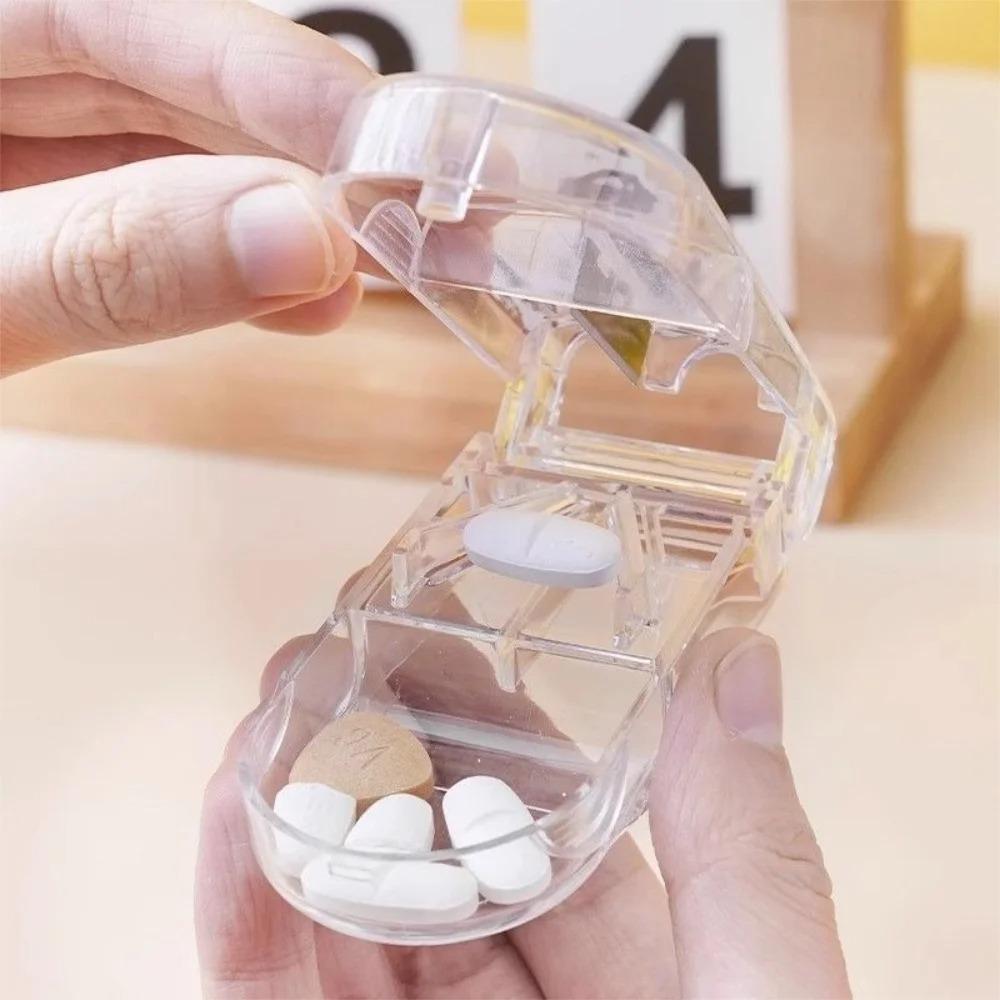 New Hot Portable Splitters Cutter Medicine Split Drugs Vitamin Tablet Cutting Pills Box Container Storage Cases Organizer Care