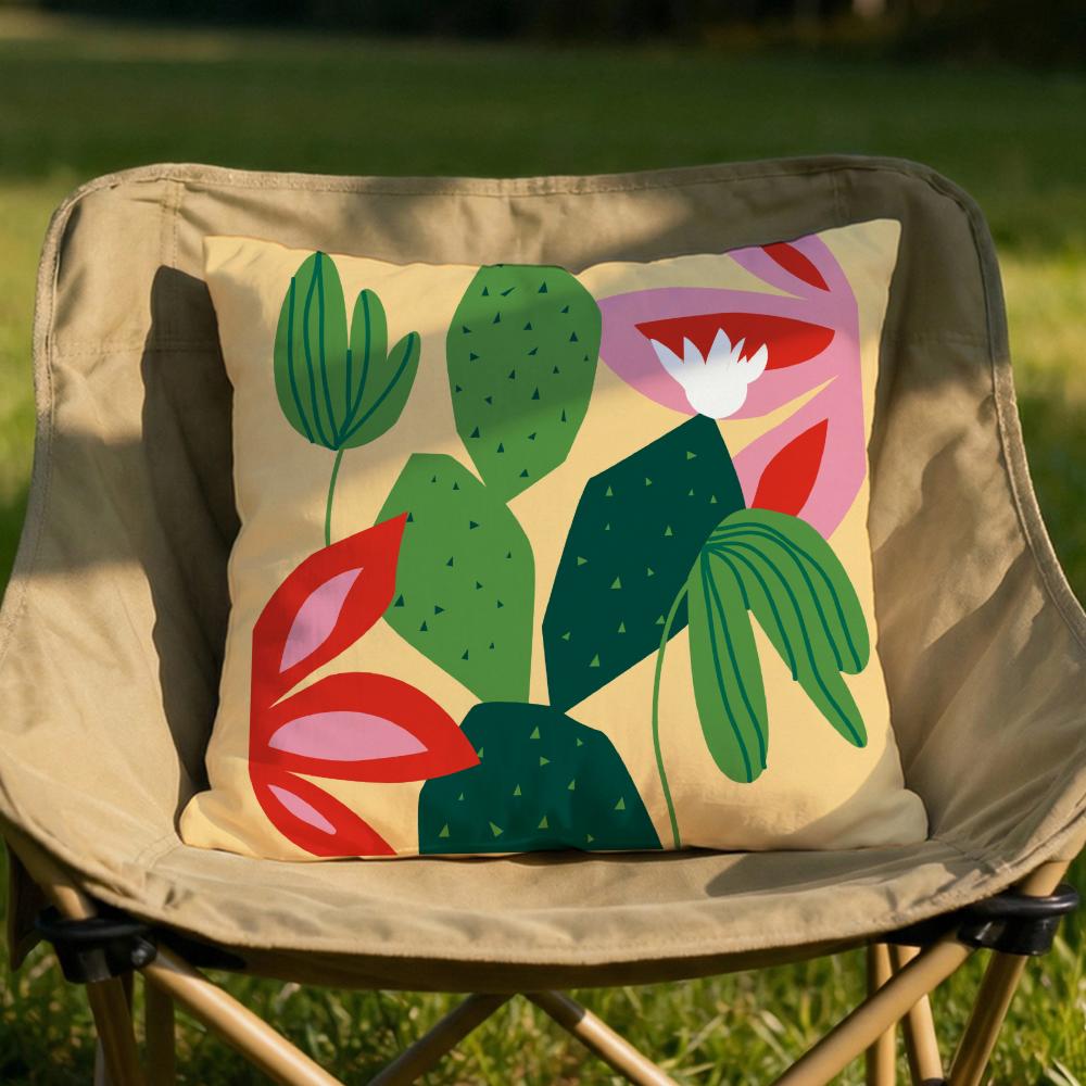 Plants and Flowers Cushion Cover Soft Reversible Durable Pillow Cover MultiScene Use for Home Car Daily Comfort