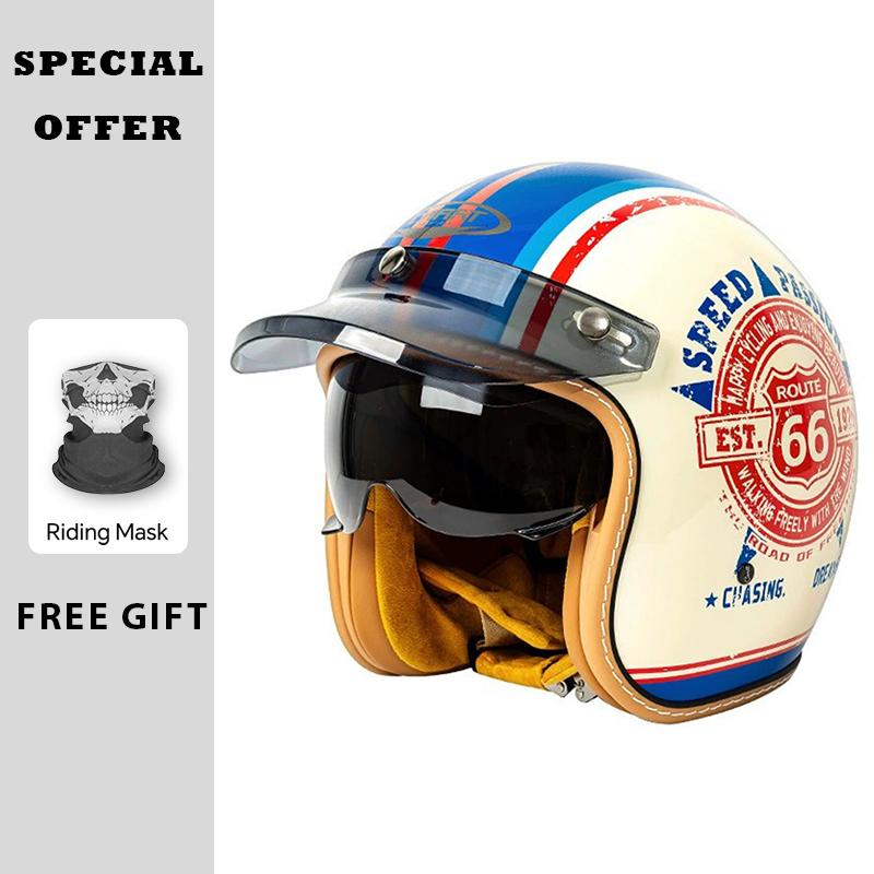 Jet Helmet Men Women Open Face Motorcycle Helmets DOT Approved Capacete De Moto ABS Material Moto Equipments ECE Certified