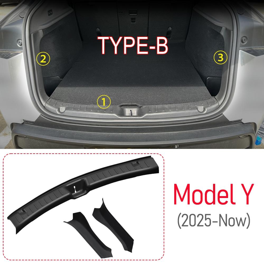 For Tesla Model Y Juniper Launch 2025 2026 Rear Trunk Sill Guard Protector Cover Door Side Suede TPE Protect Strip Accessories