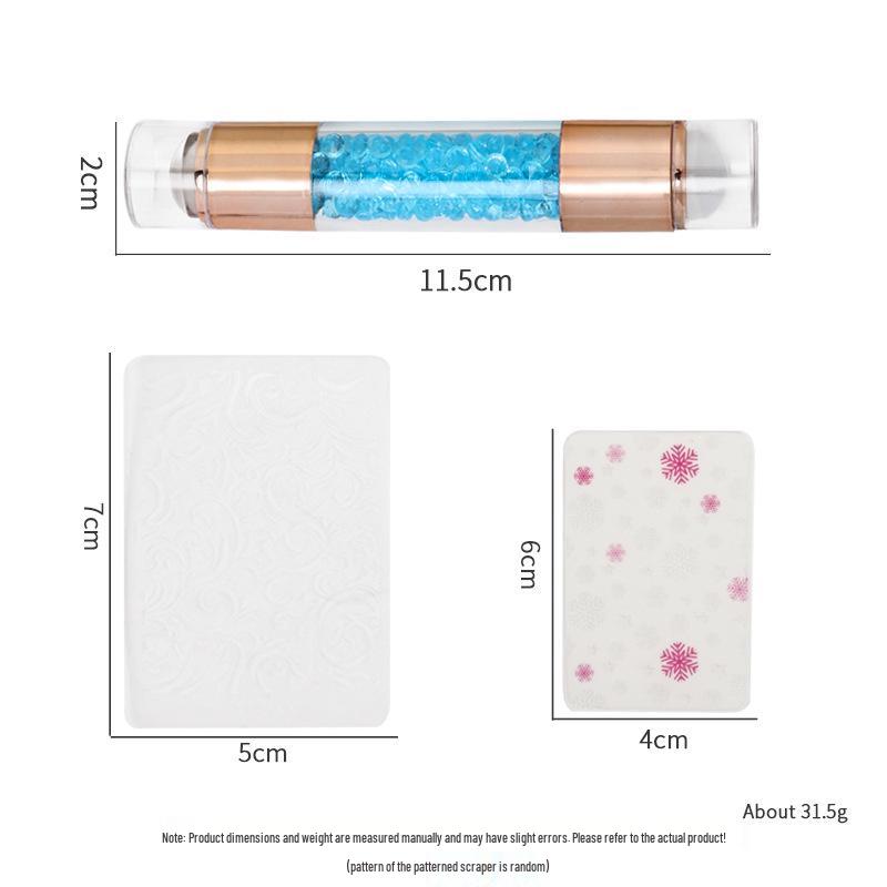Large Silicone Nail Art Stamp with Lid - Single/Double Head French Design DIY Stamping Tools