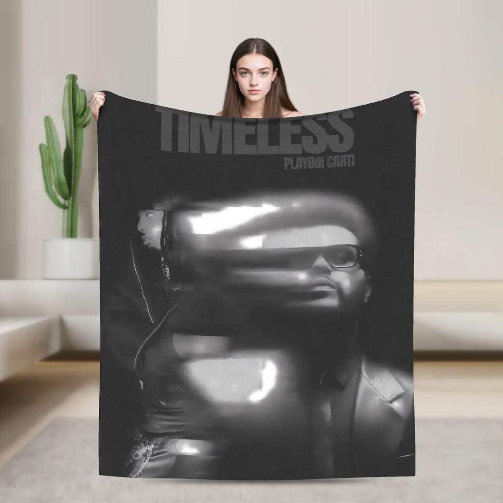 The Weeknd XO Album Flannel Blanket  Super Warm Throw Blanket for Home Decor Camping Pattern Bedspread Sofa Bed Cover