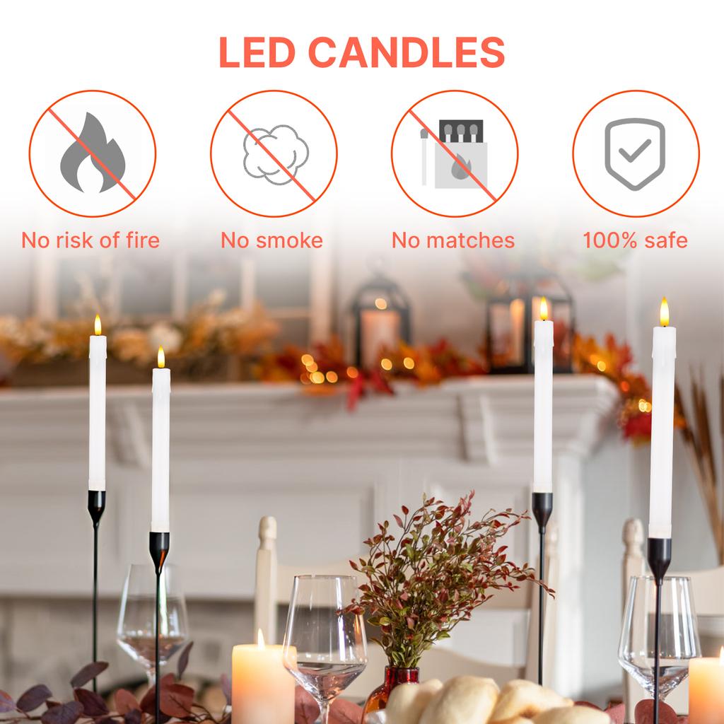 6 Pack Flameless Candles with Remote 2 Timer 2 Flicking Speed 5 Brightness Adjustable USB Operated