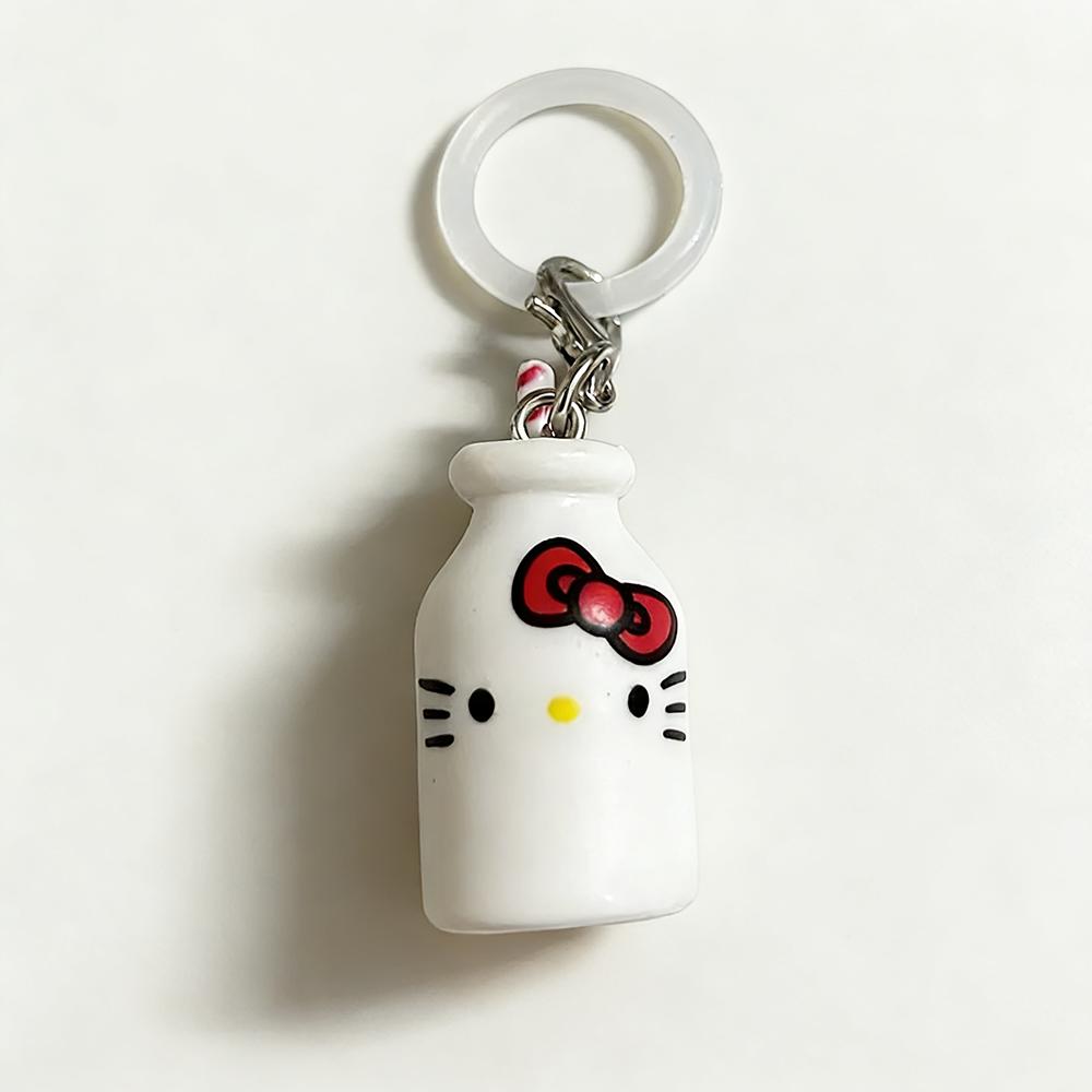 Sanrio 4Cm Keychain Figure Hello Kitty Cat Elves Anime Doll Kawaii Hamburger Toy Decoration Christmas Gifts For Girl Children