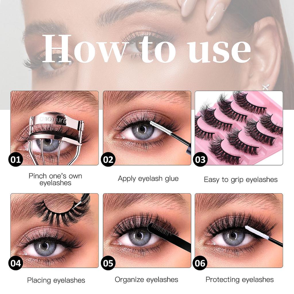 4 Pairs Of False Eyelashes, Thick Eyelashes, Exaggerated Fried Hair, Simulated Messy Eyelashes