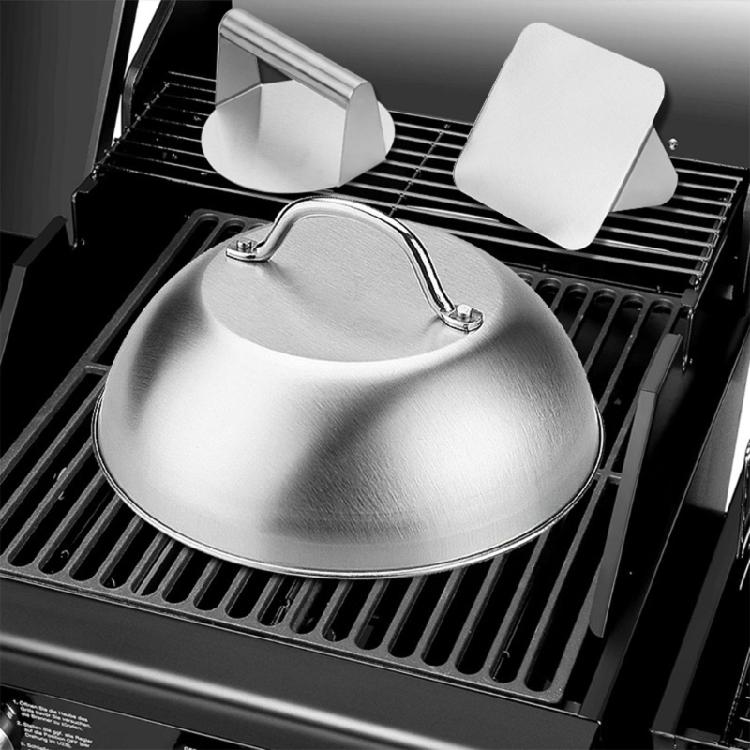 Professional Stainless Steel BBQ Dome Heatproof Stainless Steel Dome Barbecue Tool for Burger Cheese Melting