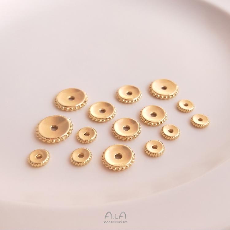 14K Gold Filled Concave Lace Spacer Beads for DIY Jewelry