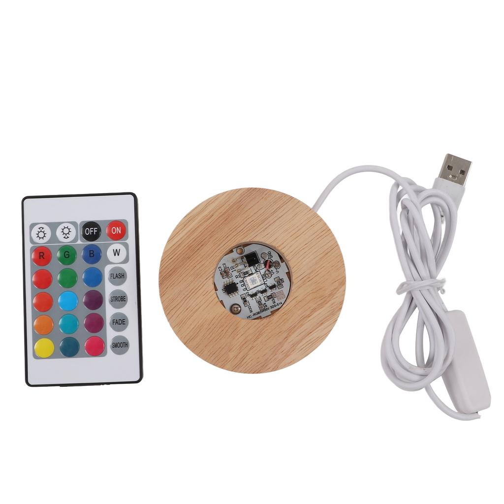 LED Light Base Wood Material Eco Friendly Elegant Style Sturdy Durable Wide Application Color LED Base