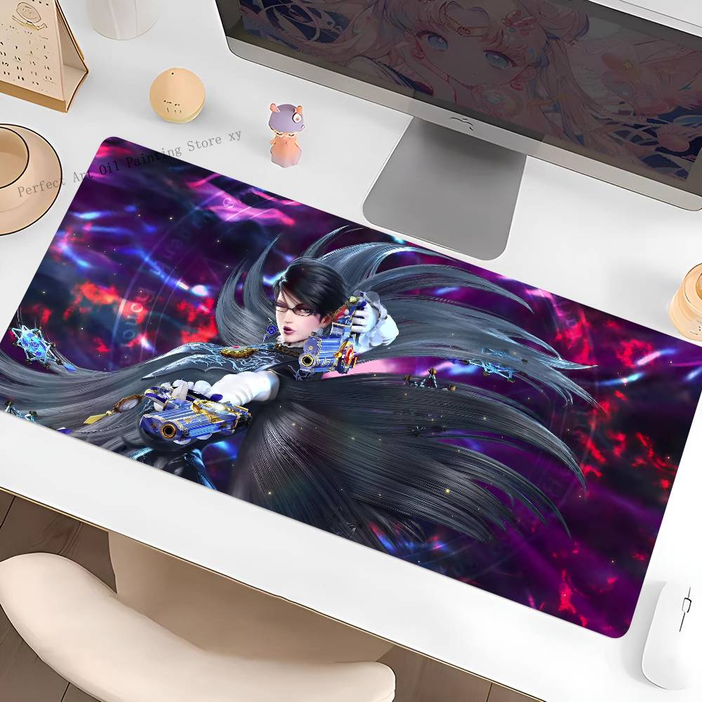 Anime Bayonetta Mouse Pad Large Gaming Keyboard Mat LockEdge Rubber Computer Office Accessories