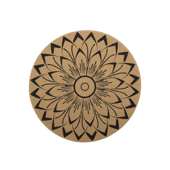 Round Faux Jute Placemats, Woven Table Mats with Nordic Pattern, Heat Resistant Pad for Dining Table, Restaurant Hotel Kitchen Decor