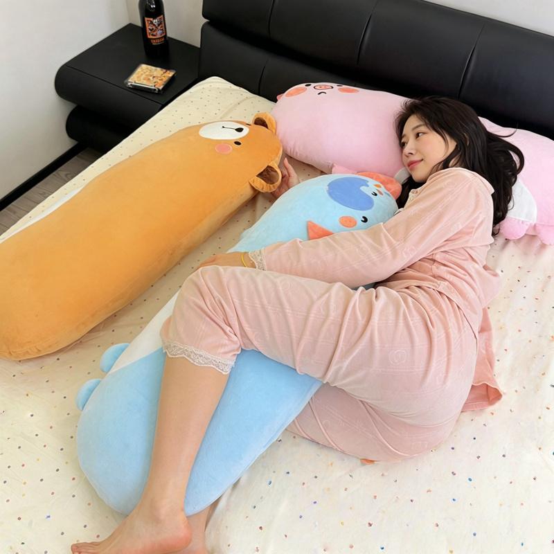 Amusing Long Body Bear Piggy Elephant Plush Pillow Soft Fluffy Cartoon Animal Throw Pillow Lovely Home Decor Nice Gift To Family