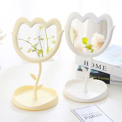 Cute Tulip Shaped Dressing Mirror Detachable High-definition Desktop Makeup Mirror Flower Classic Table Mirror Women