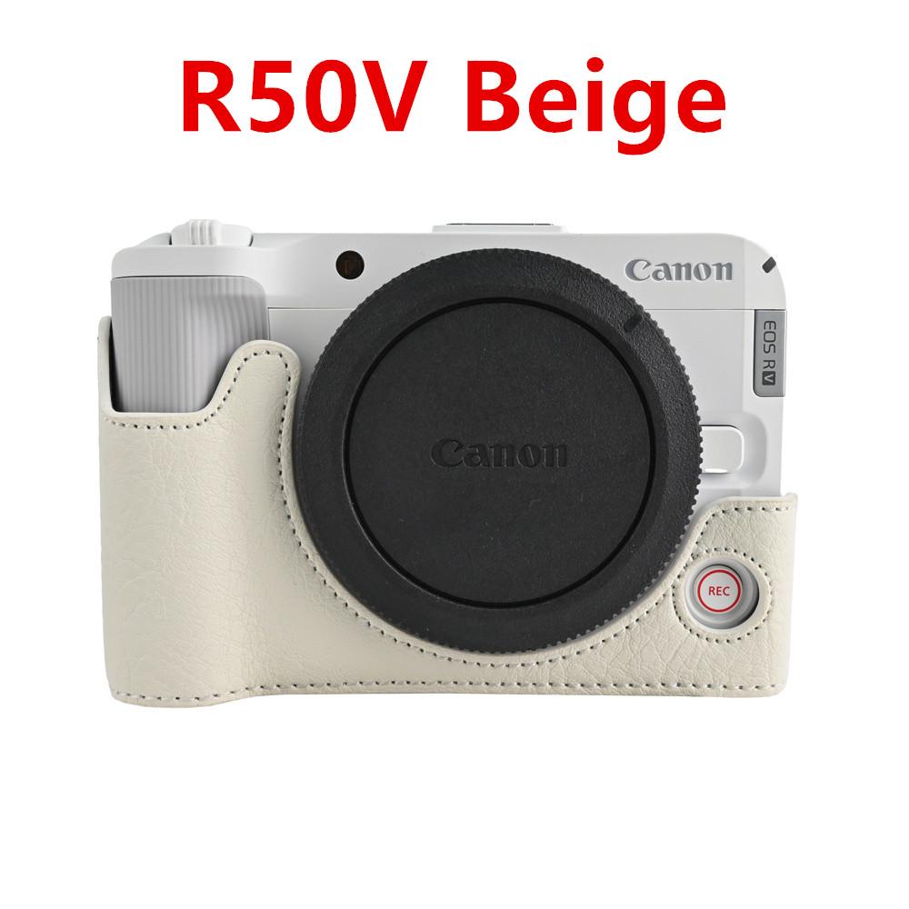Camera Half Case for Canon EOS R50V R50 R10 200D 200DII PowerShot V1 SX70HS Bottom Battery Opening Cover PU Leather