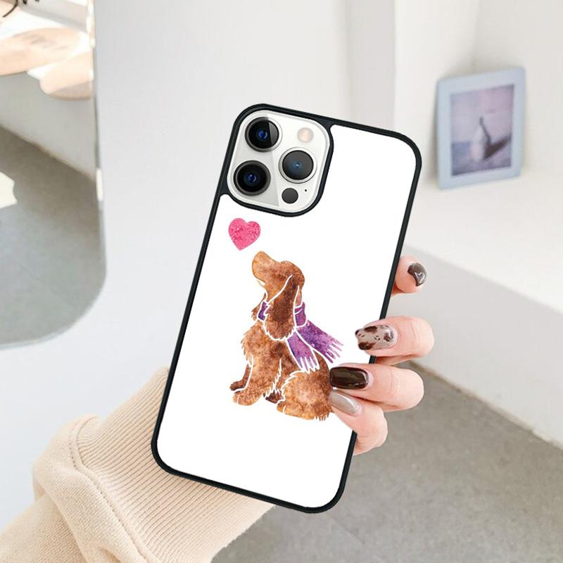 Funny Cocker Spaniel Dog Phone Case For iPhone 17 Air 16 15 14 11 12 13 Pro MAX Plus Coque Cover Shell
