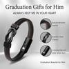 Men's Graduation Season Retro Woven Leather and Stainless Steel Bracelet